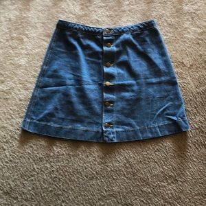 Denim button up skirt